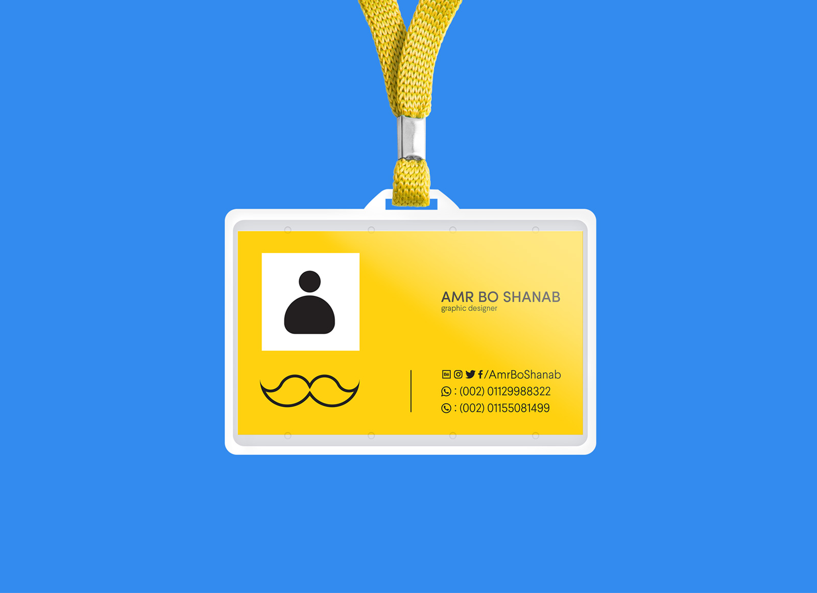 Mock-up PSD des Unternehmens Mitarbeiter (ID) Identitätskarte
