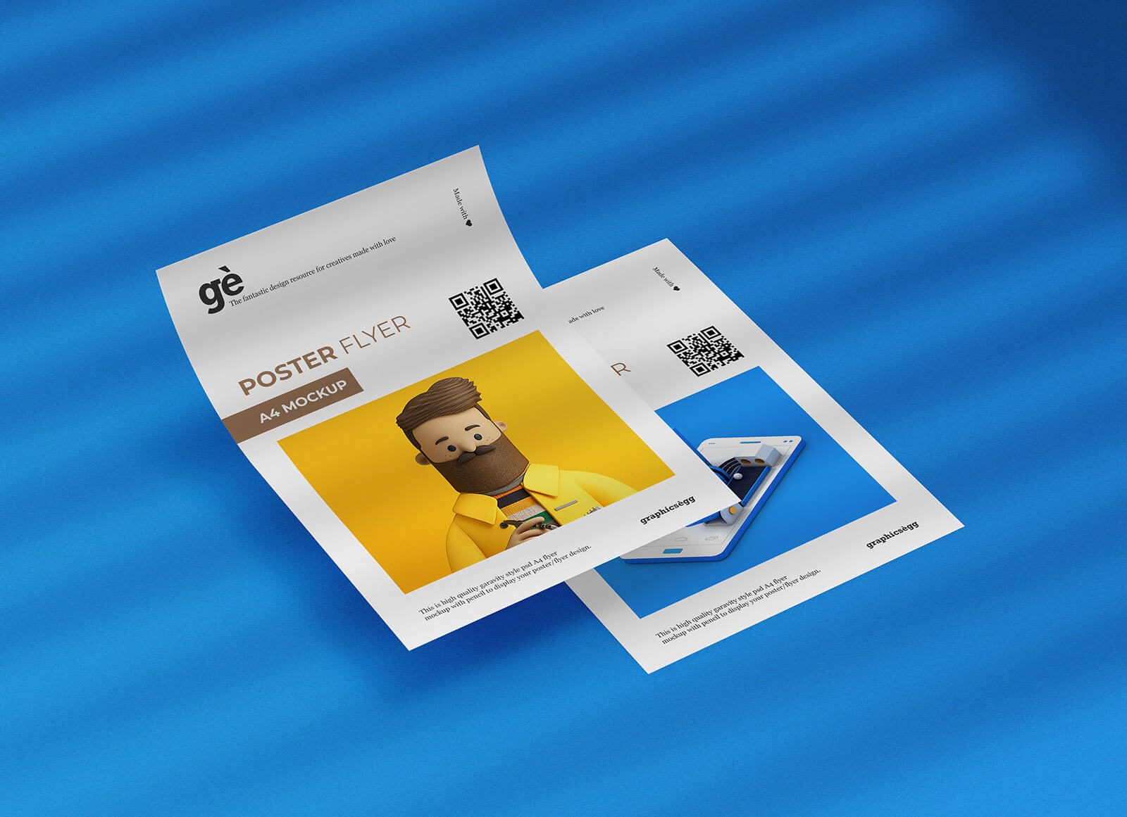 Dual A4 Taille Flyer / Poster Mockup