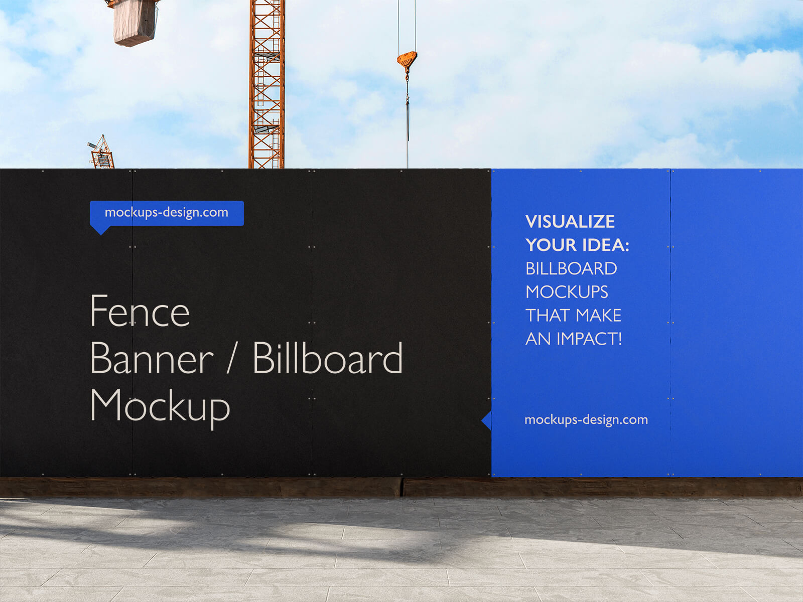 Boundary Wall Fence Banner / Billboard Mockup Set