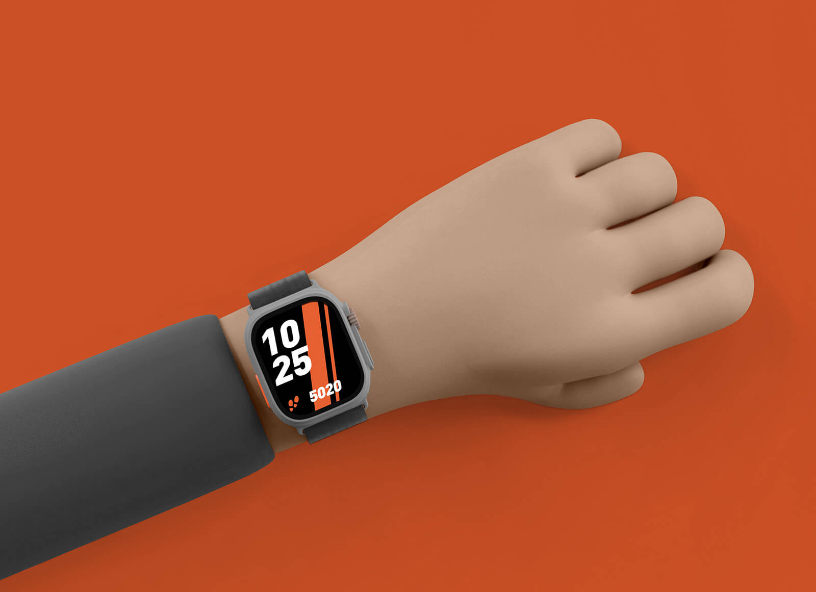 3D Hand Smart Wwatch Mockup