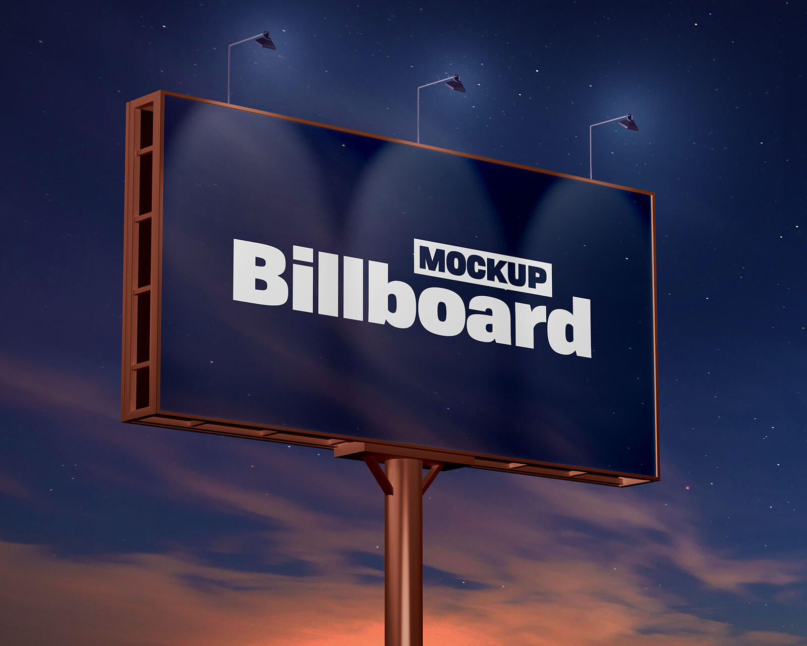 Nachtansicht Billboard Mockup Set