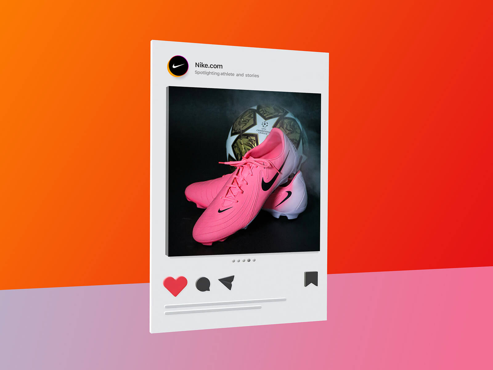 3D Instagram Sponsored Ad Mockup