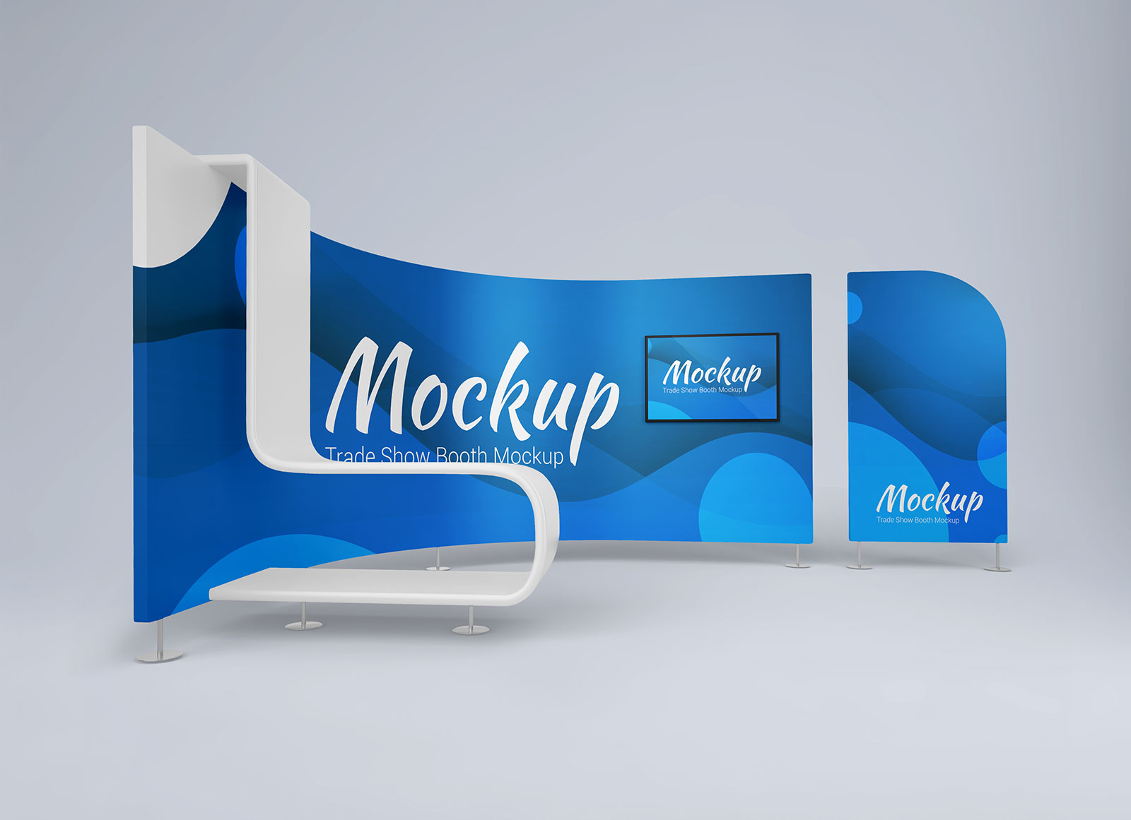 3D -Handelsausstellungsstand -Display -Modelle Mockup Set