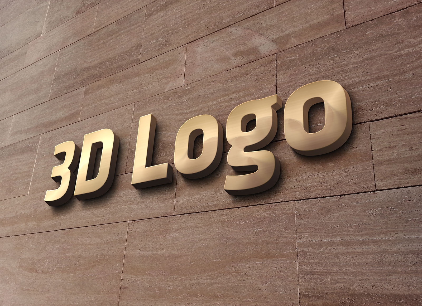 3D офисная настенная макет логотипа