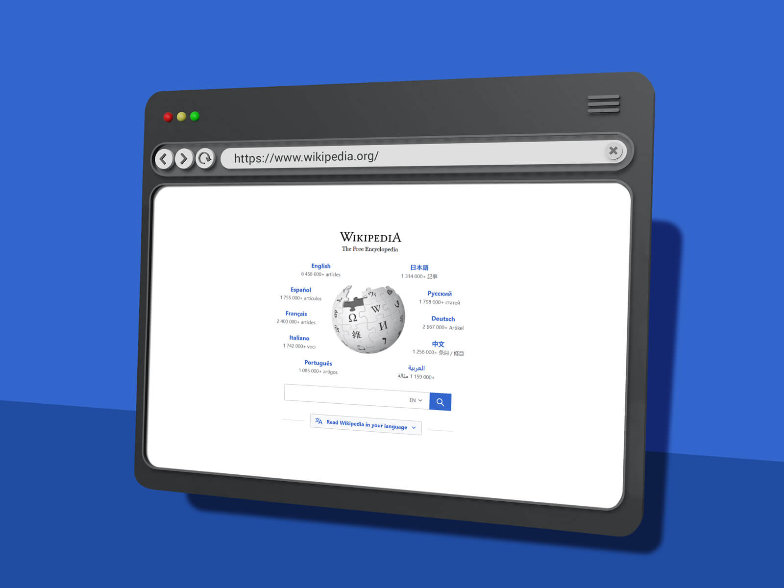 Maqueta de navegador web 3D