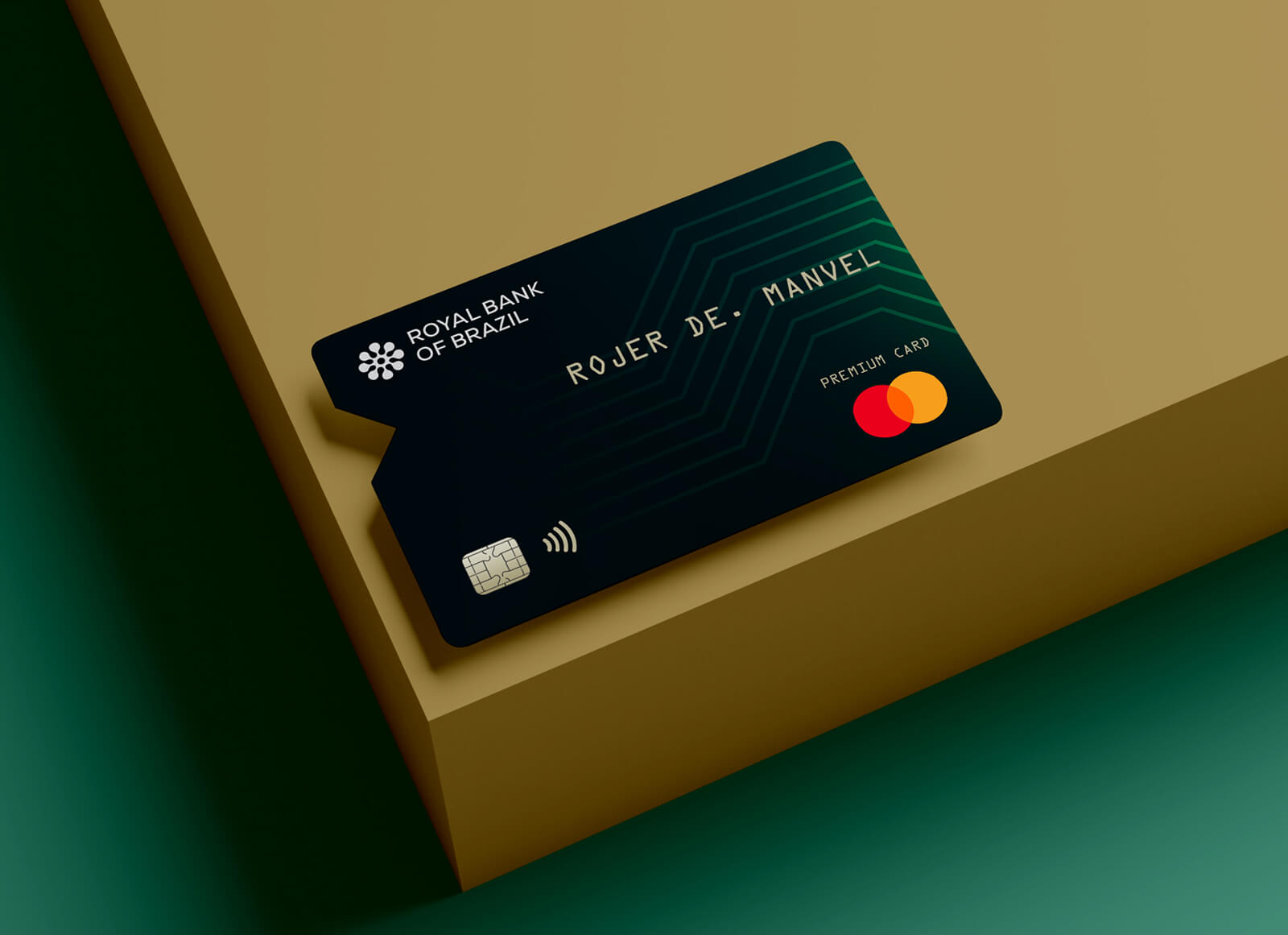 Maqueta de tarjetas de crédito bancarias accesibles