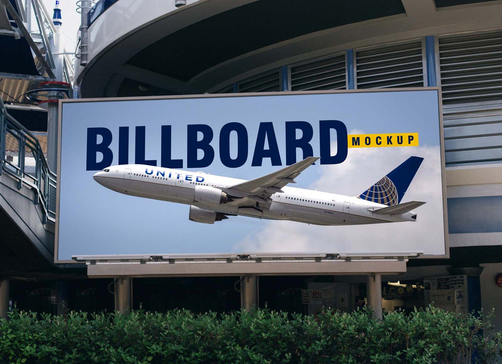 Аэропорт Billboard Mockup