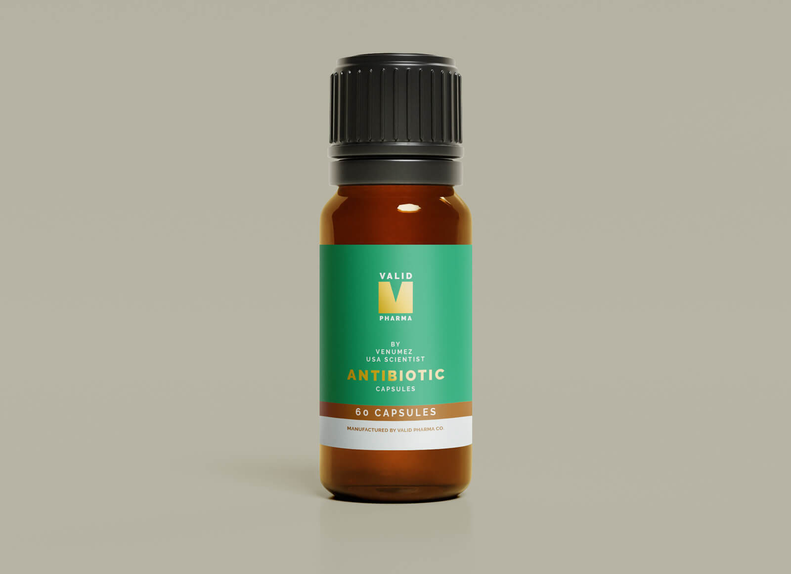 Amber Medicine Bottle Mockup