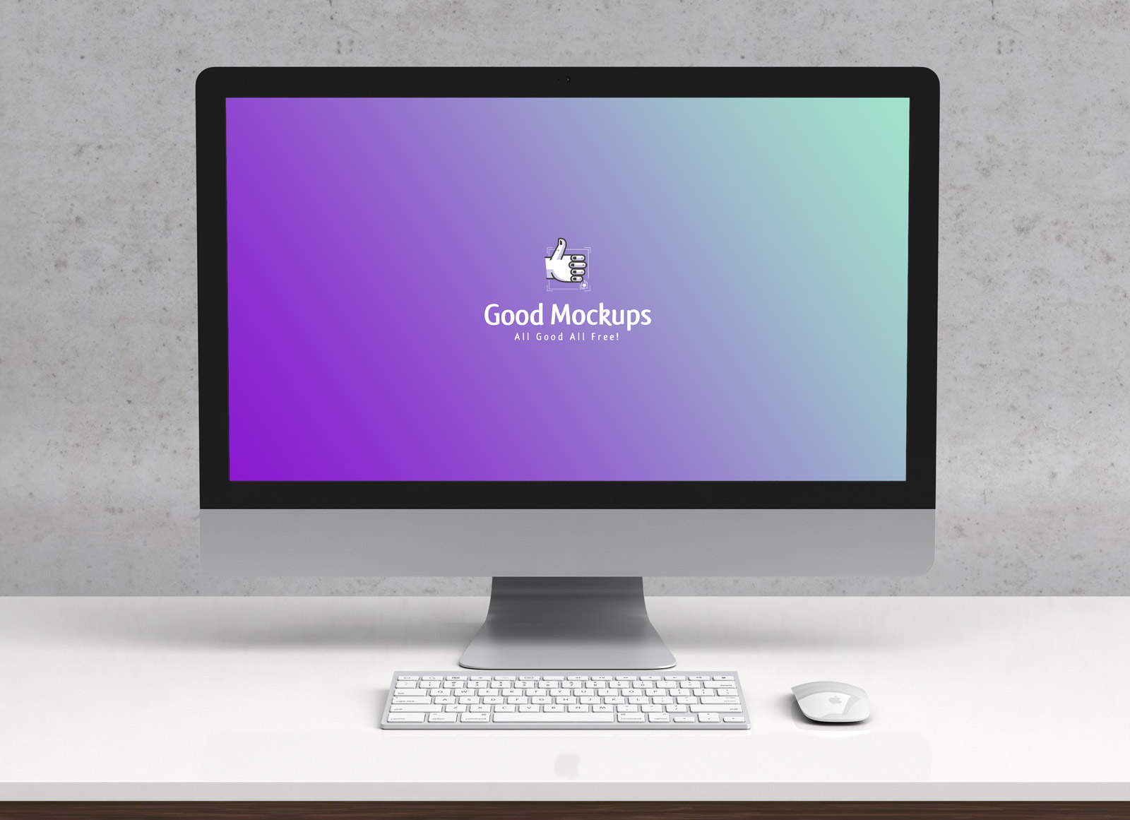 Apple iMac sur la maquette de bureau