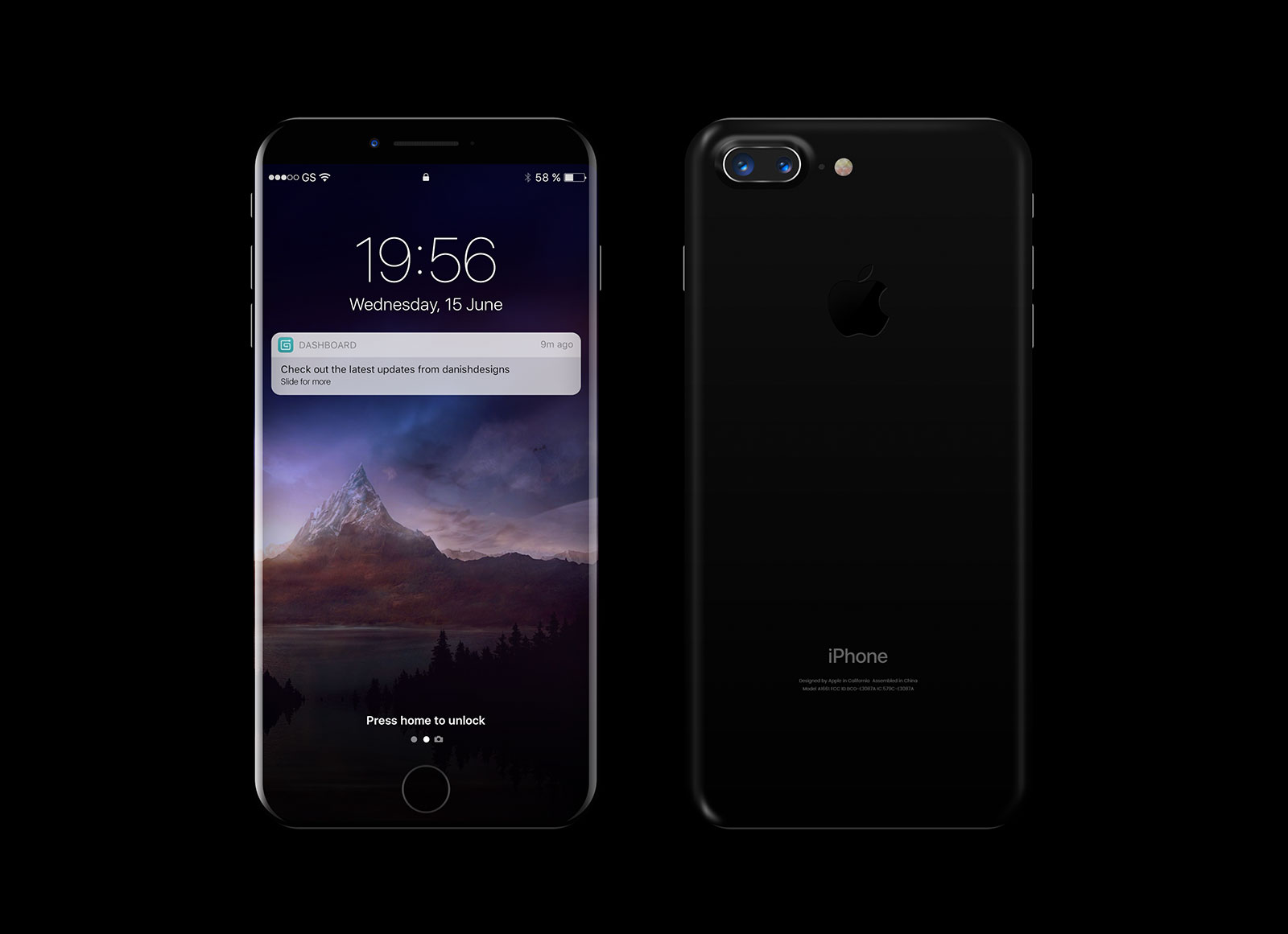 Maqueta de iPhone 8 de Black Black Jet Apple
