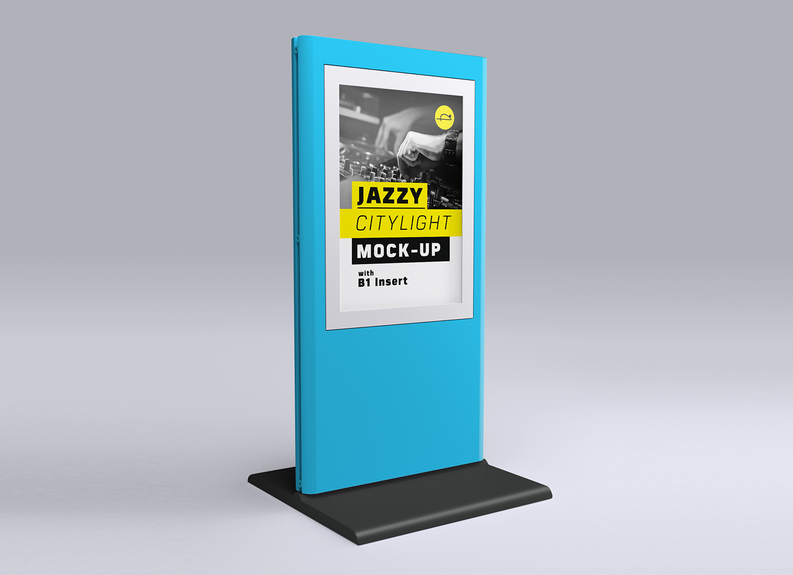 Rückbeleuchtete 3D -Display -Ständer Poster Mockup