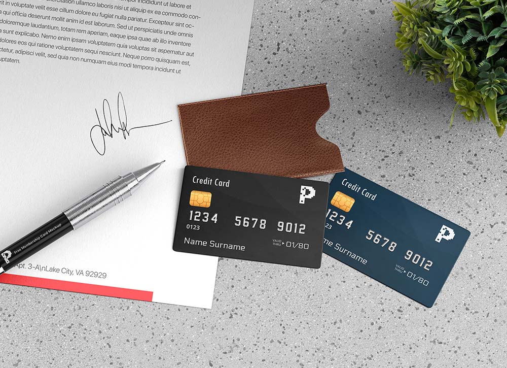 Maqueta de tarjetas bancarias / de crédito