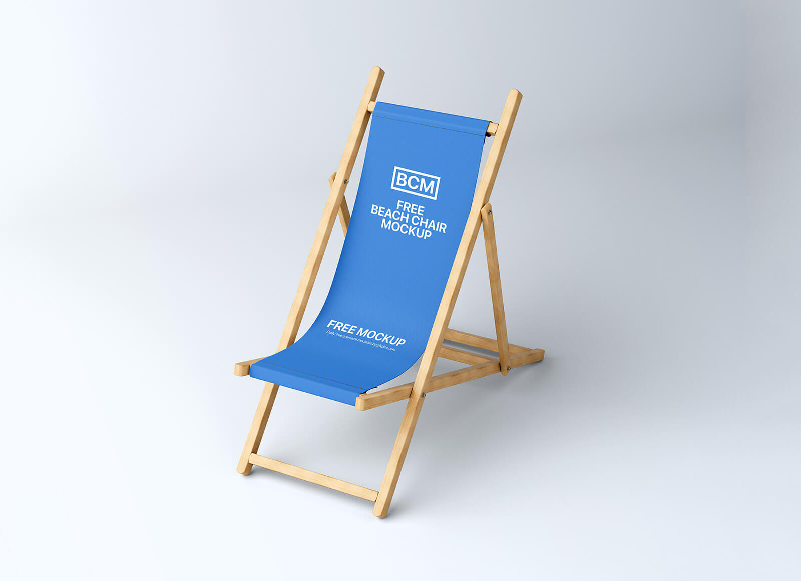 Maqueta de marca de silla de playa de madera