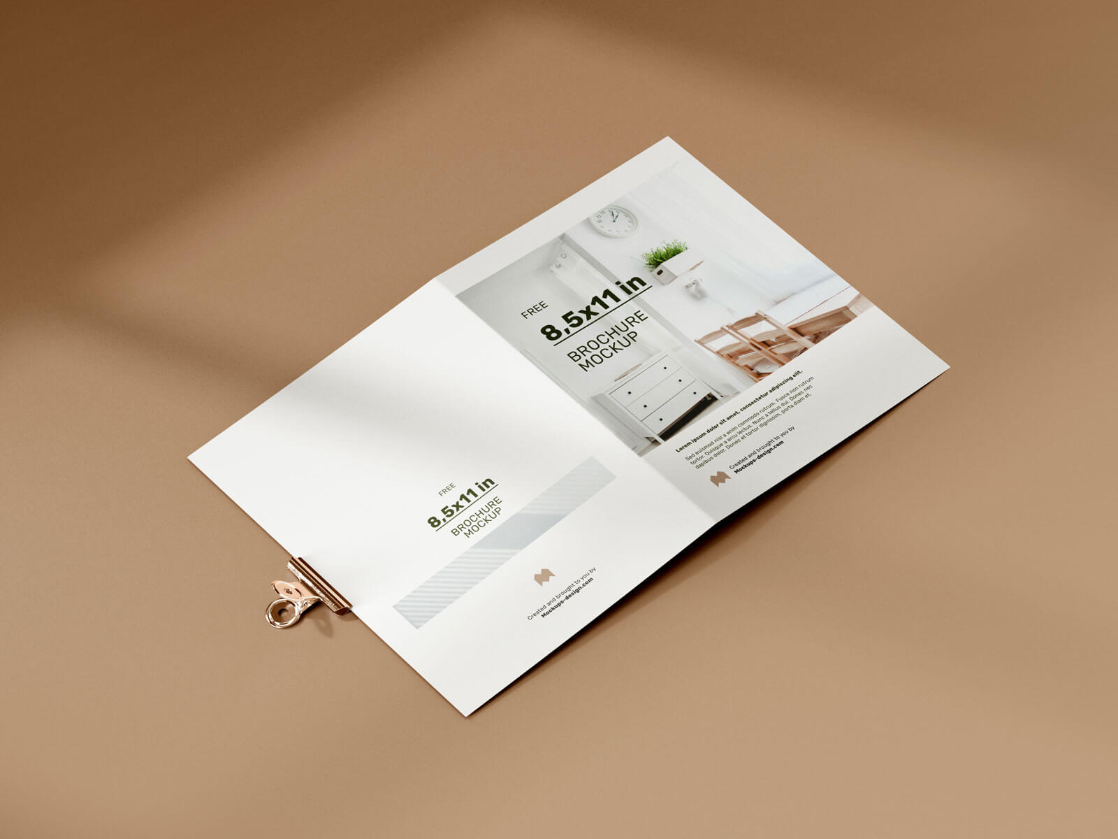 Shadow Bi-Fold US Letter Brochure Mockup Set