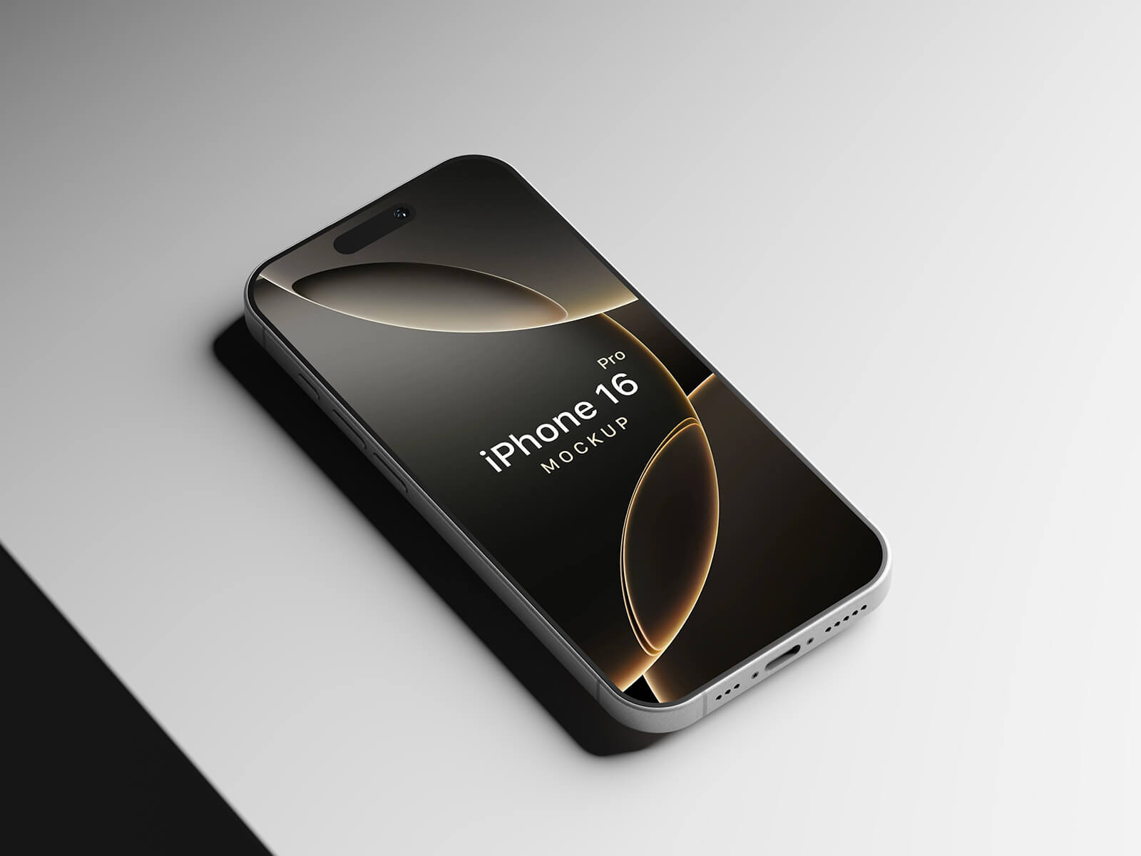 ブラックチタンiPhone 16 Proモックアップ