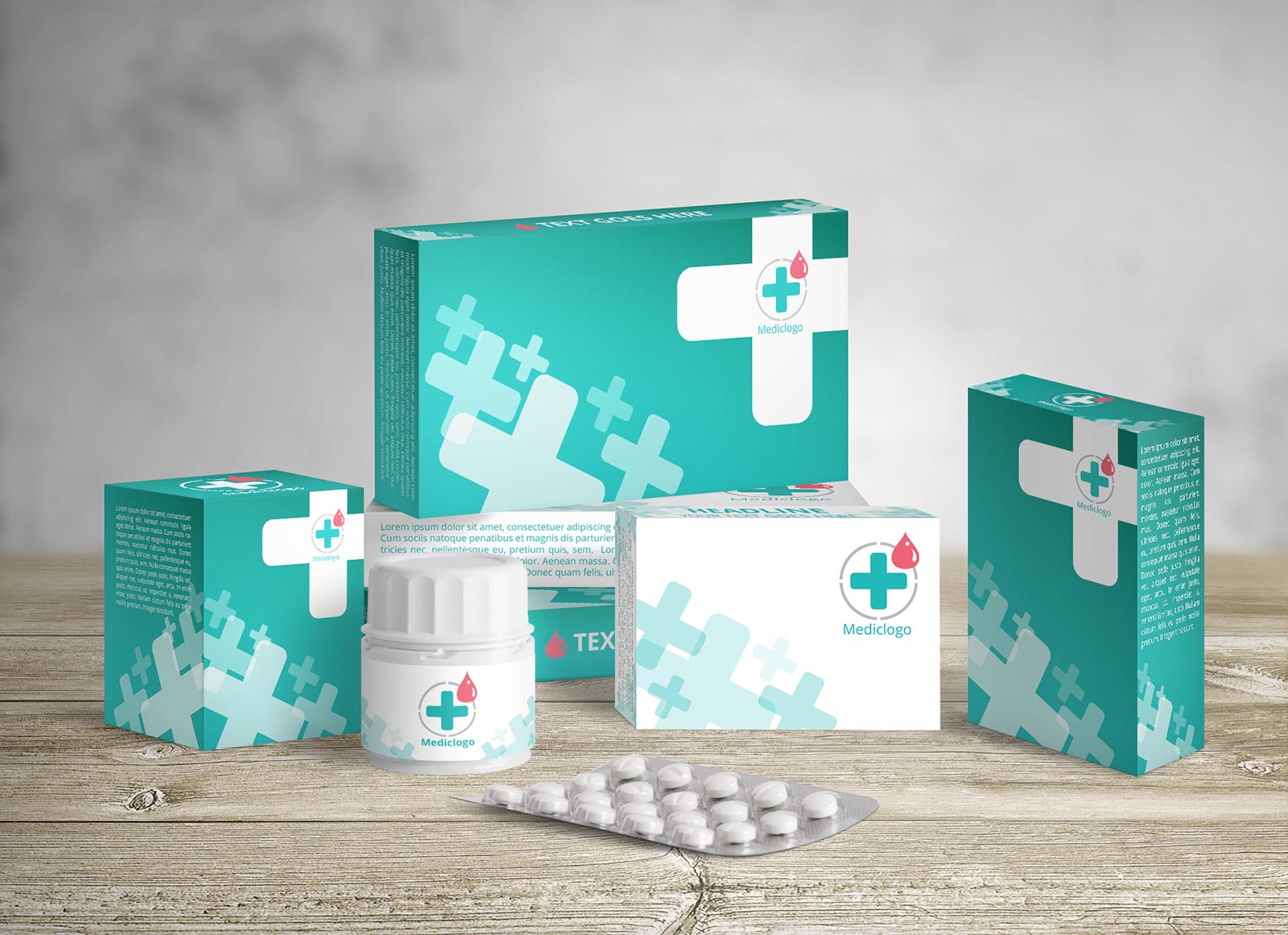 Pilule blister / capsule Medicine Packaging Mockup Set
