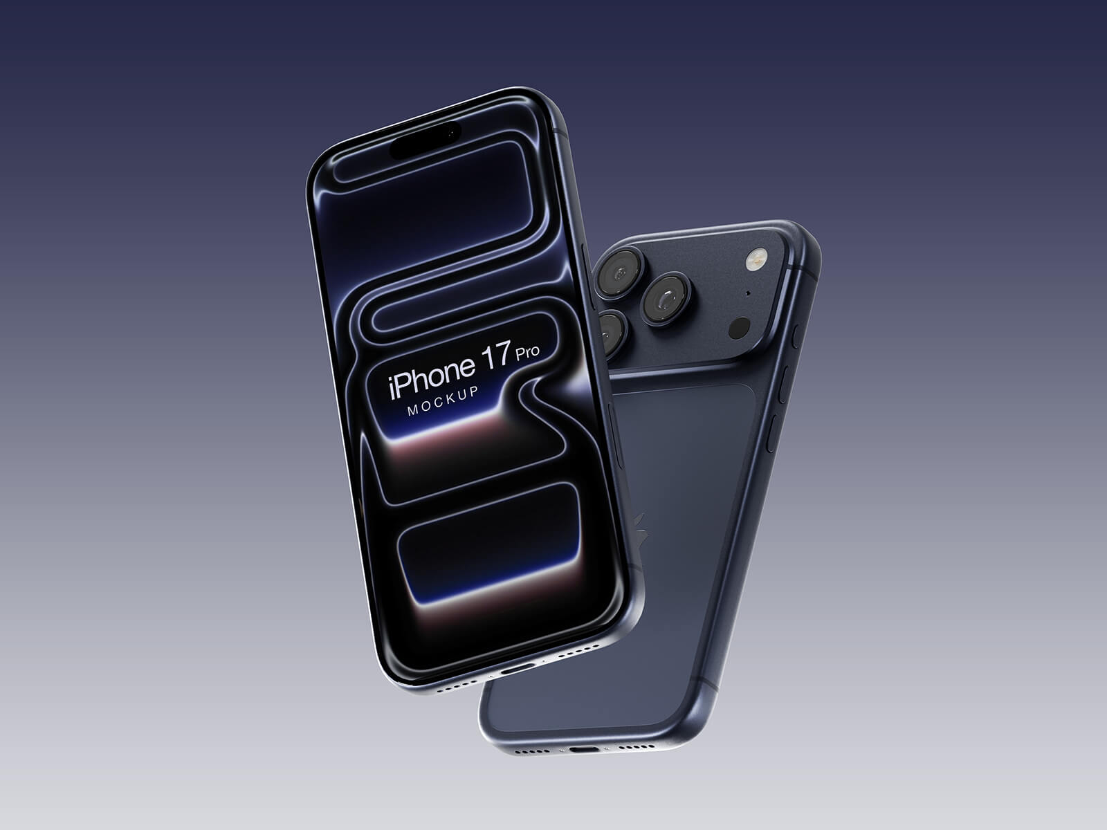 Blue iPhone 17 Pro Mockup