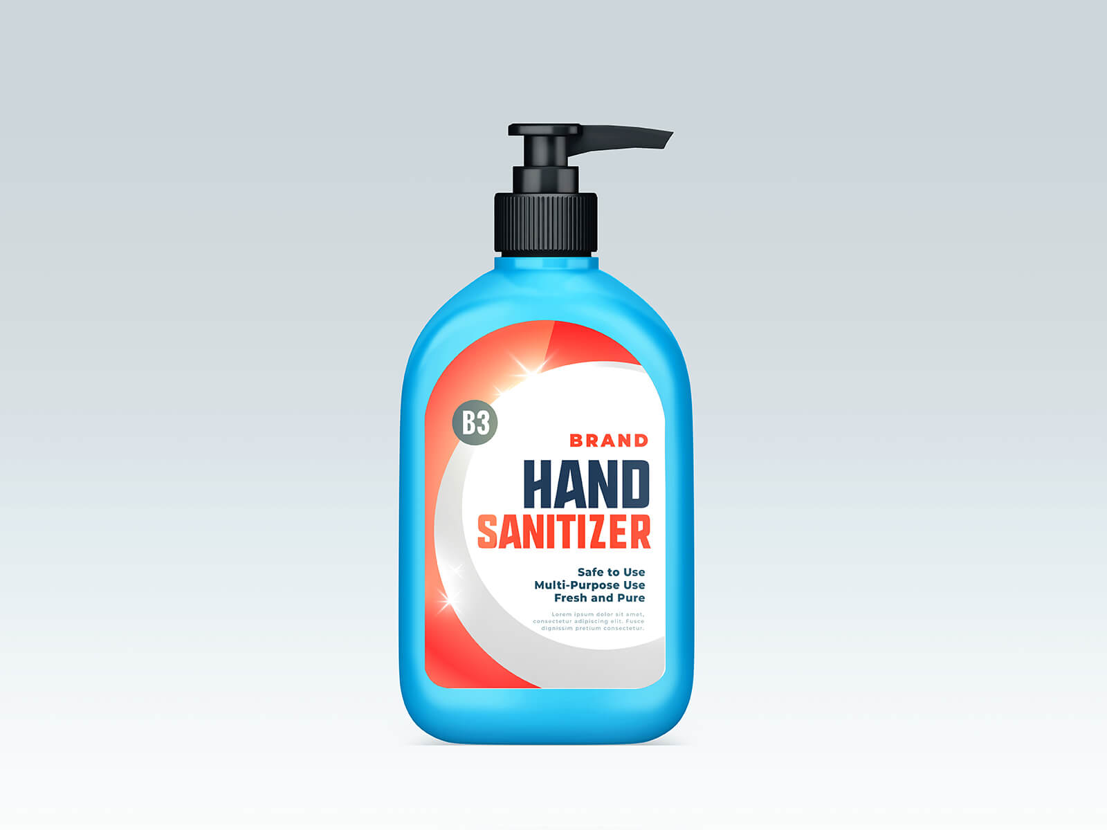 Liquid Hand Sanitizer Pump Bottle Mockup