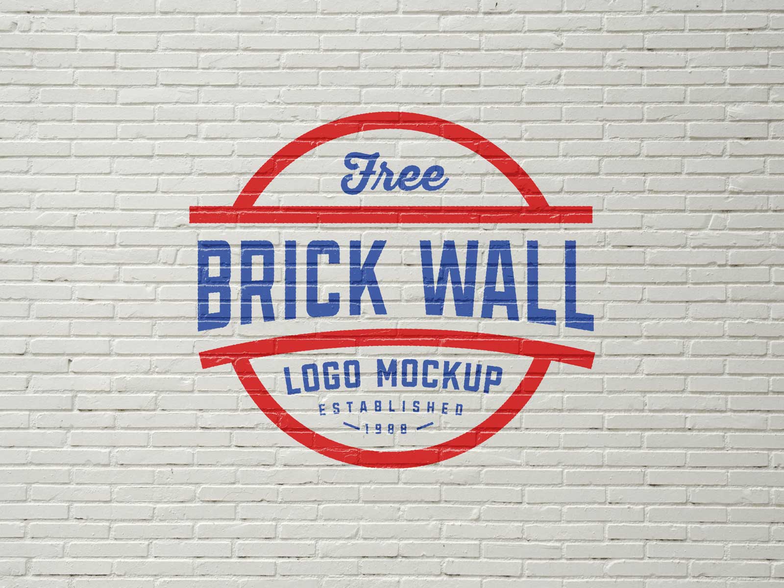 Maqueta de logotipo de la pared de ladrillo