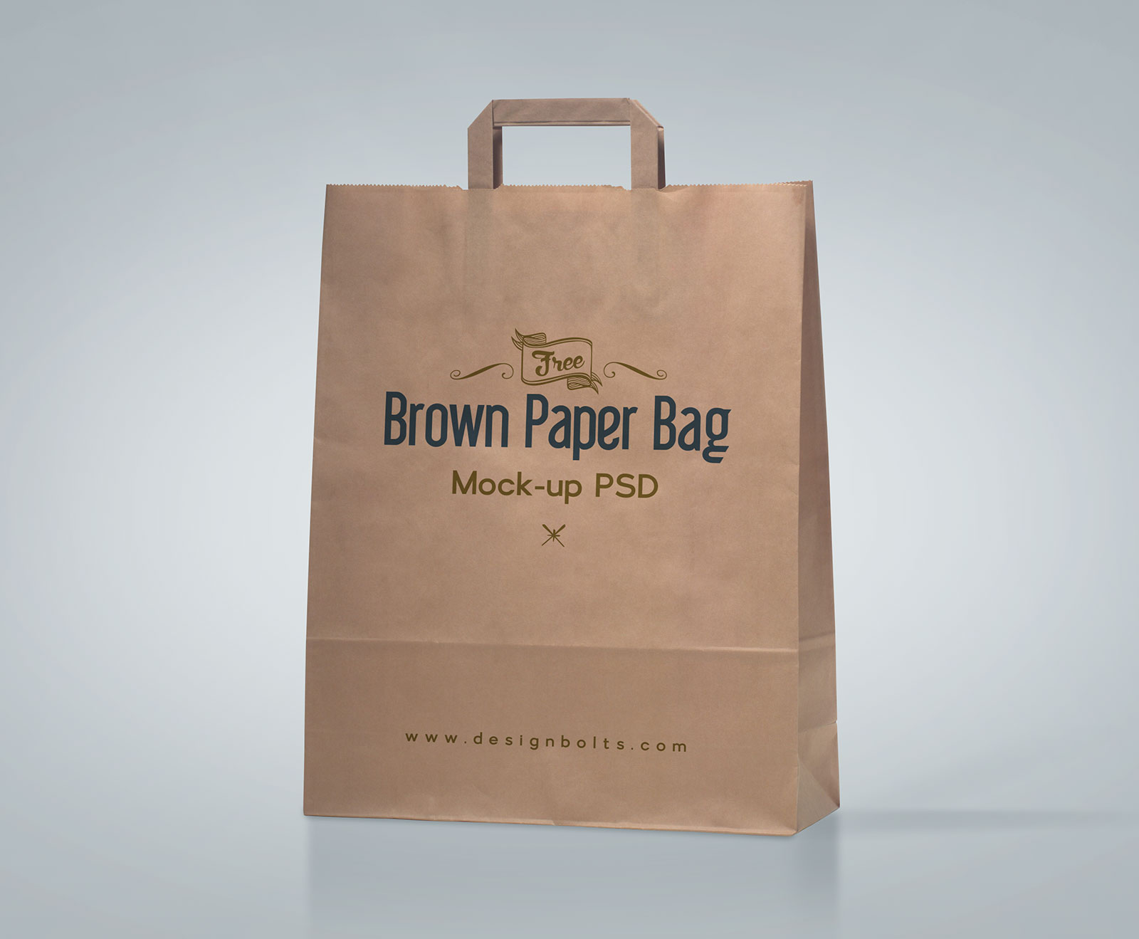 Bolsa de compras de papel marrón maqueta de maquetas PSD