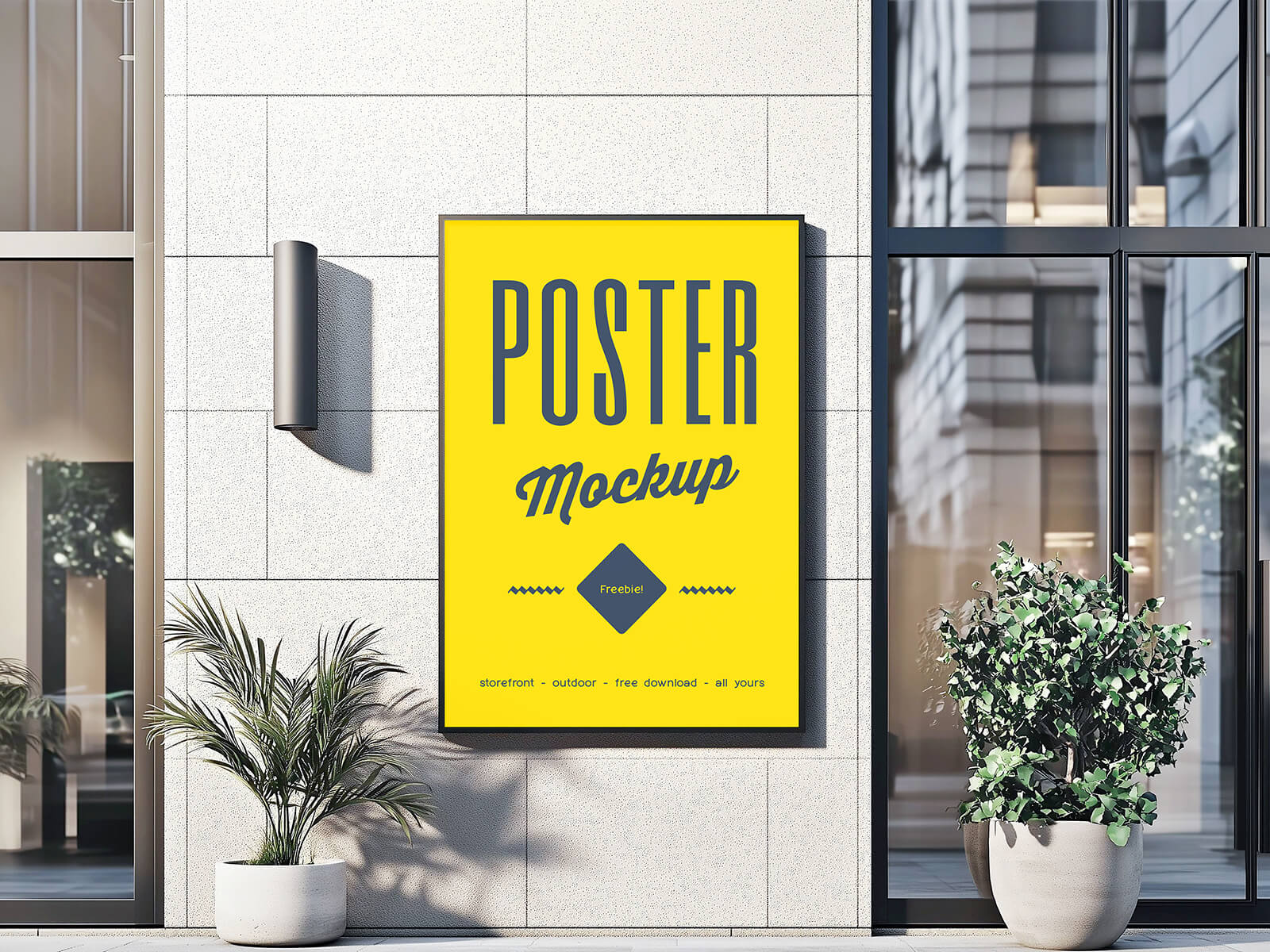 Building Storefront Outdoor Poster Mockup