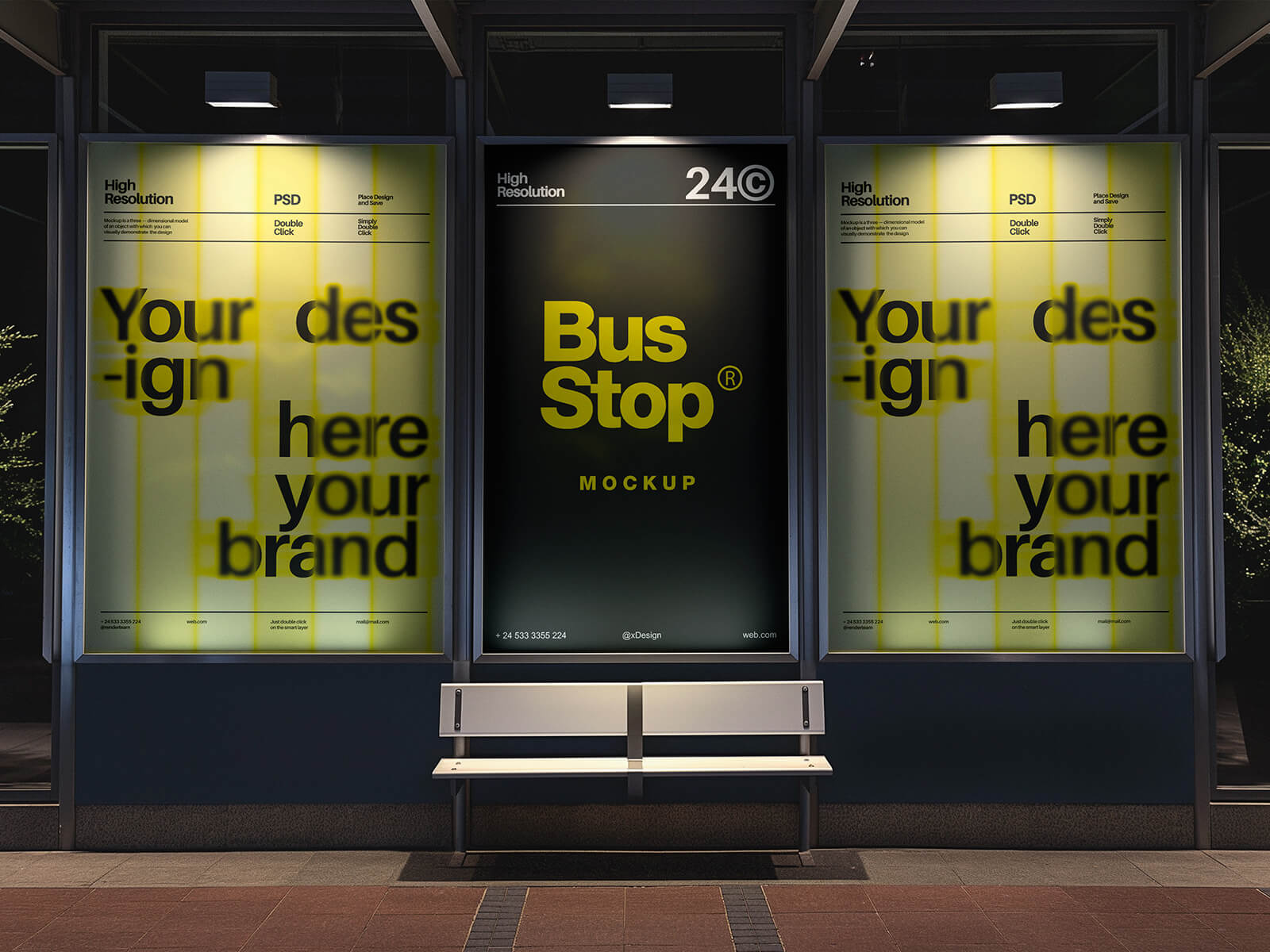 Bus Station Lightbox Poster Mockup
