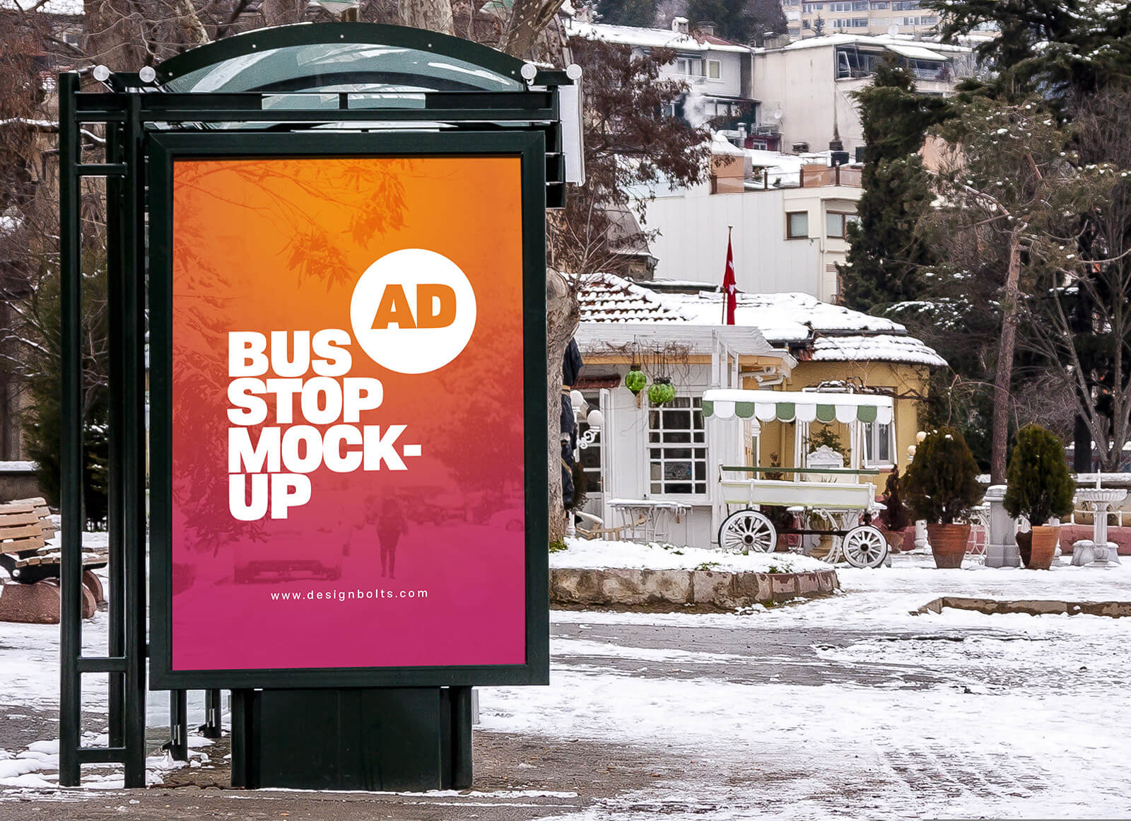 Bus Stop Advertisement Mockup