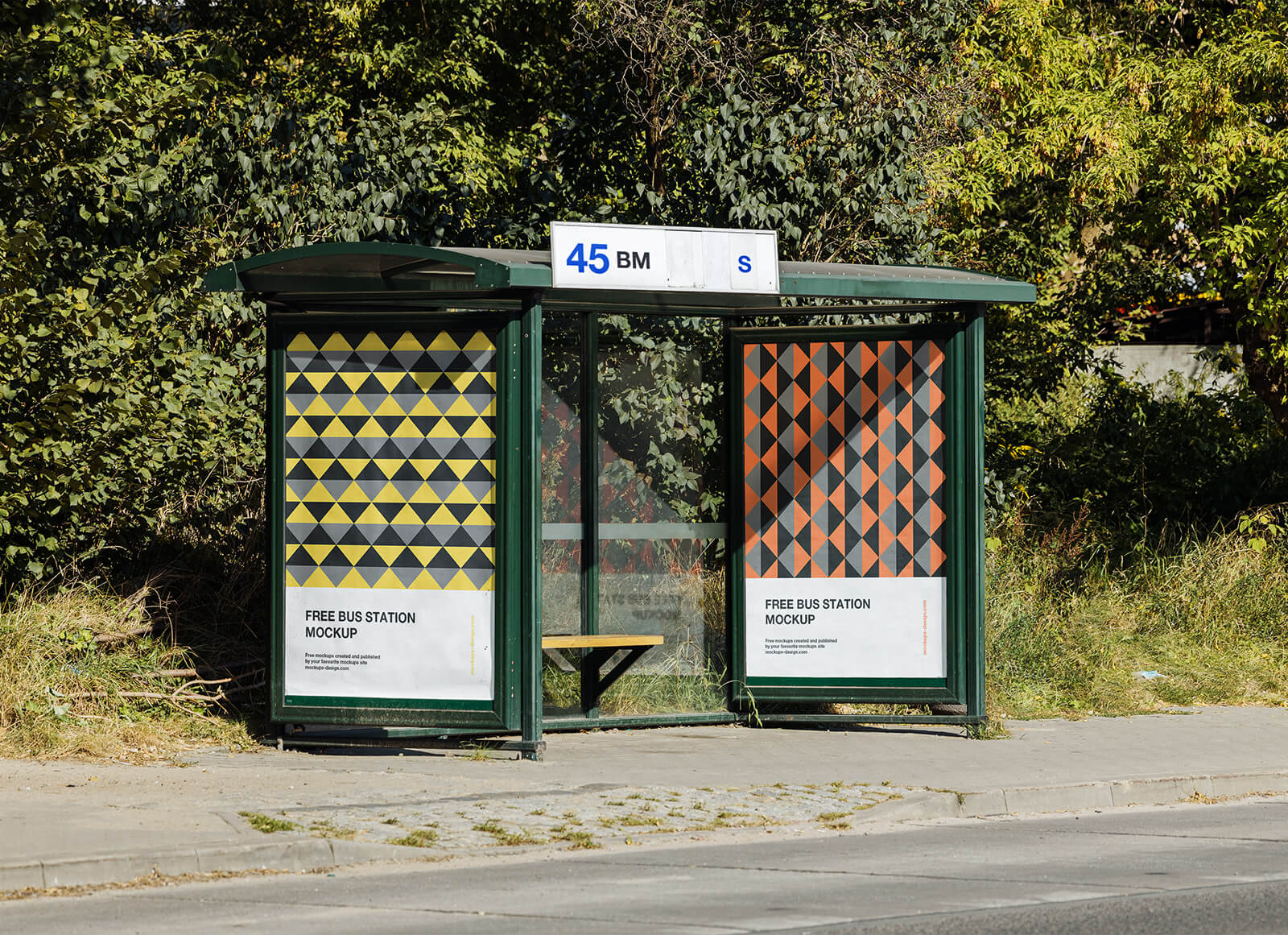  Bus Stop Side Panels Mockup
