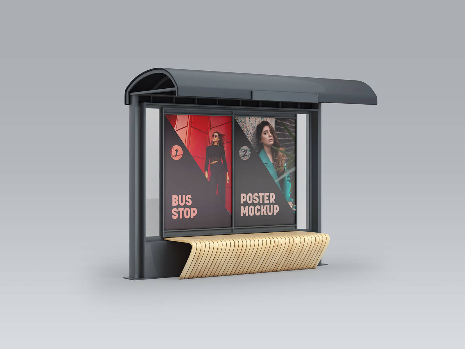 Set de maqueta de póster de parada de autobús