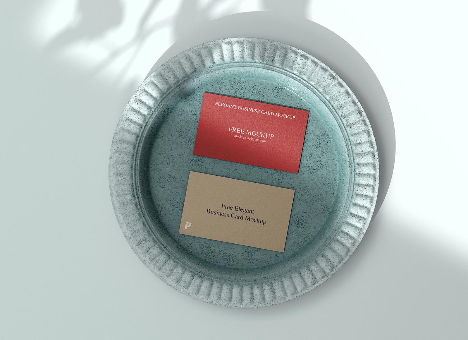 Business Card On Plate Mockup