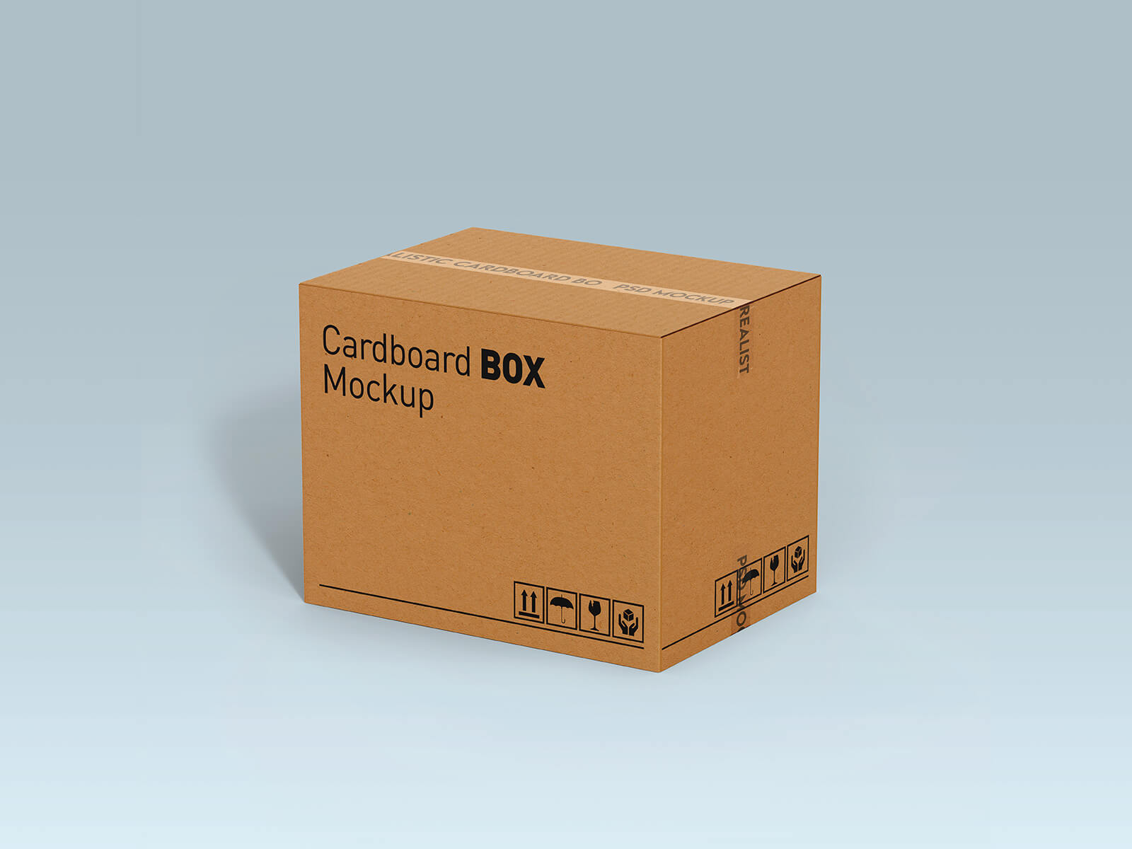 Maqueta de caja de envío de cartón PSD