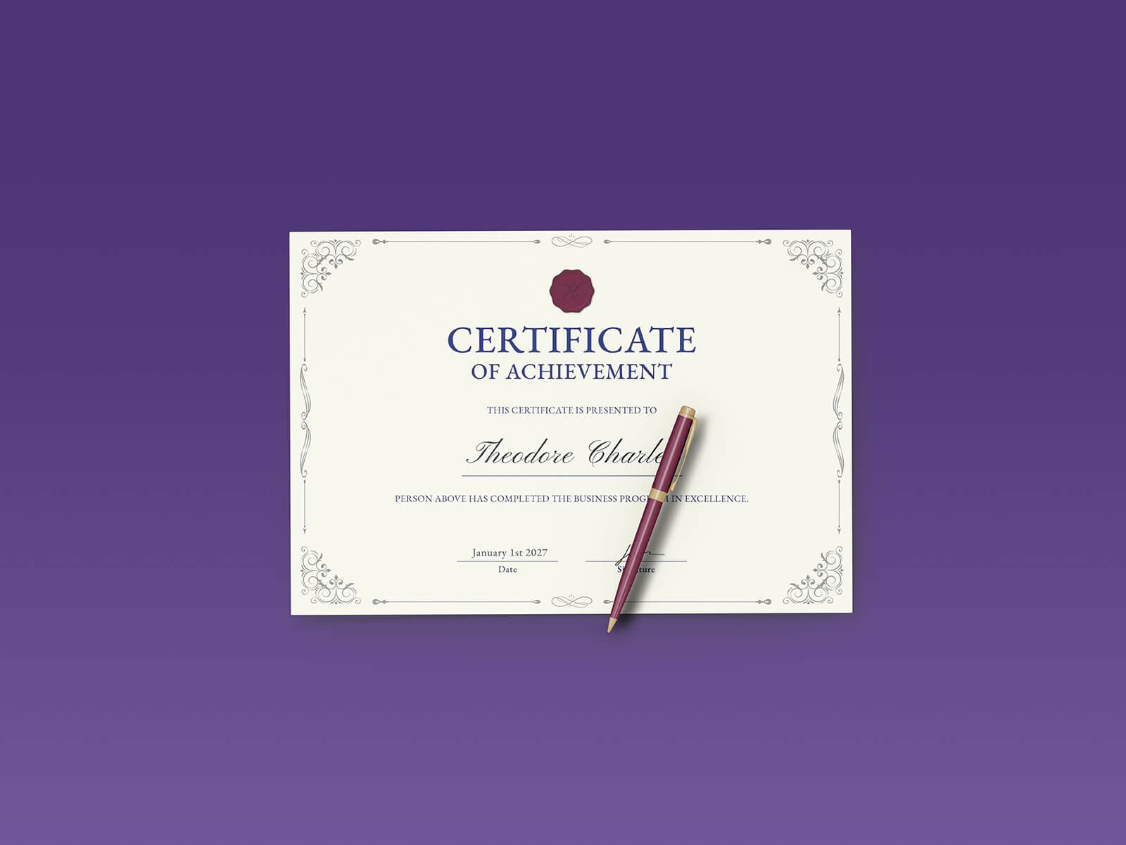 Maqueta de certificado / diploma