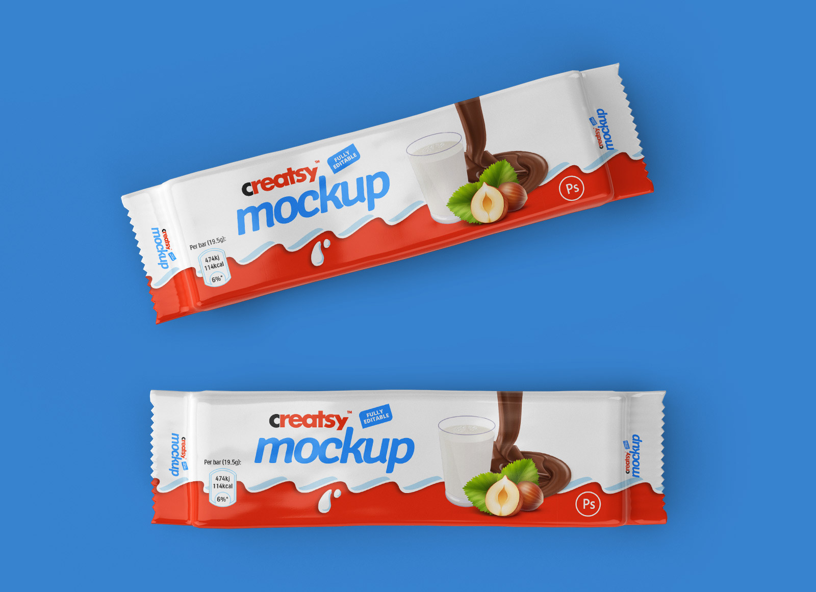 Maqueta de embalaje de barra de chocolate
