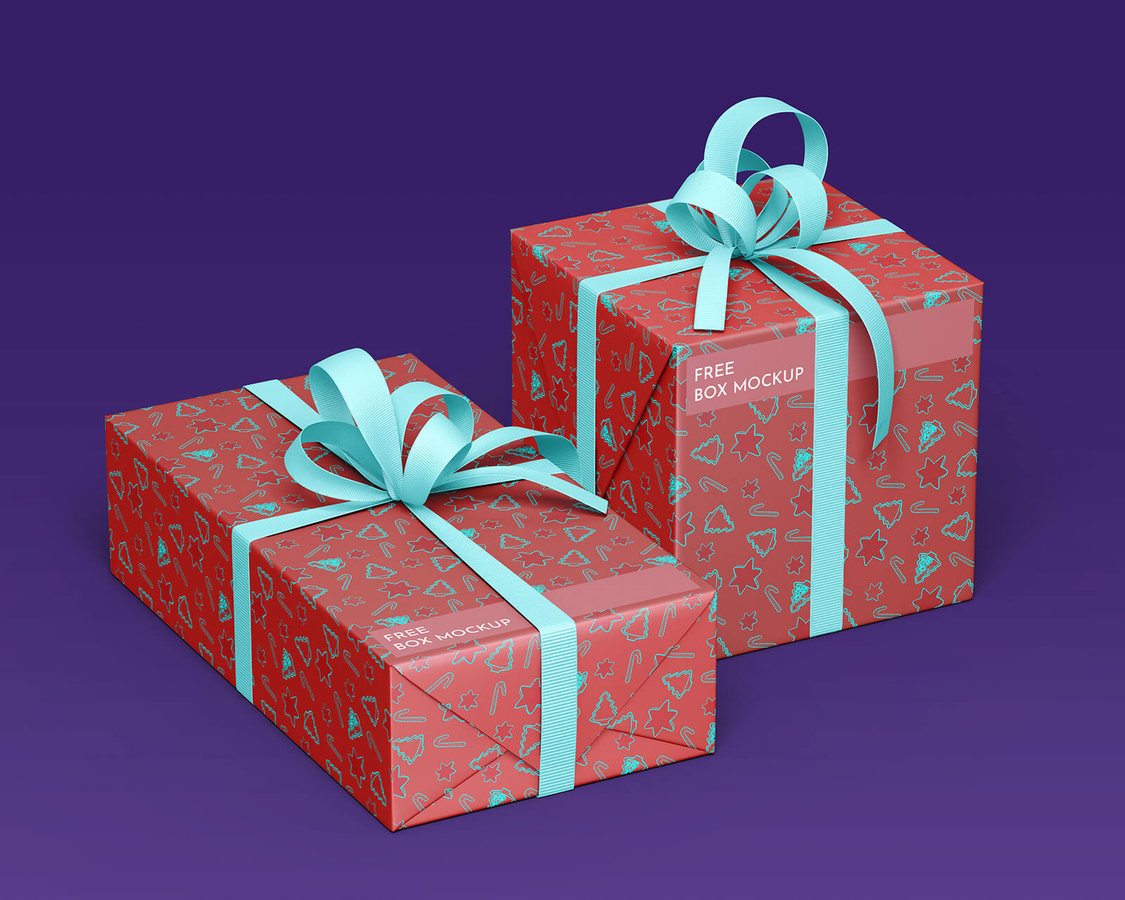 Christmas 2020 Gift Boxes Wrapping Paper Mockup Set