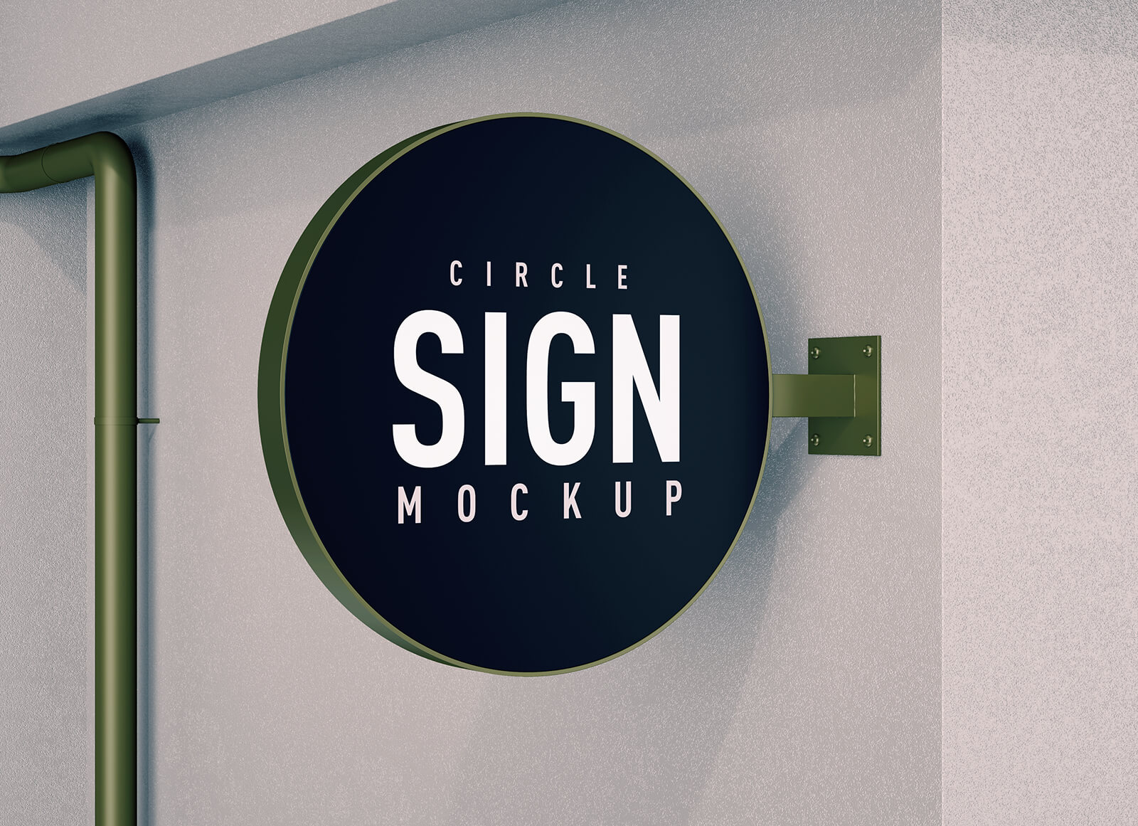 Circle Shaped Sign Mockup