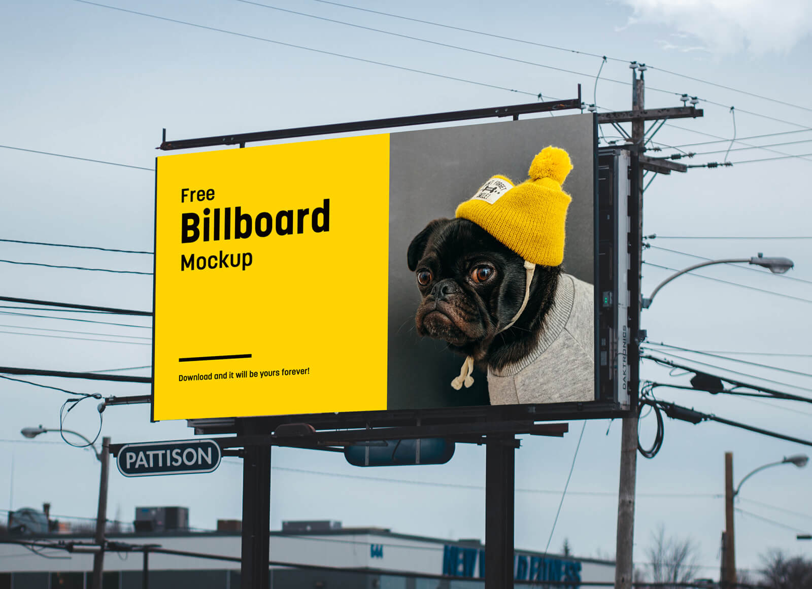 Free City Billboard Mockup PSD