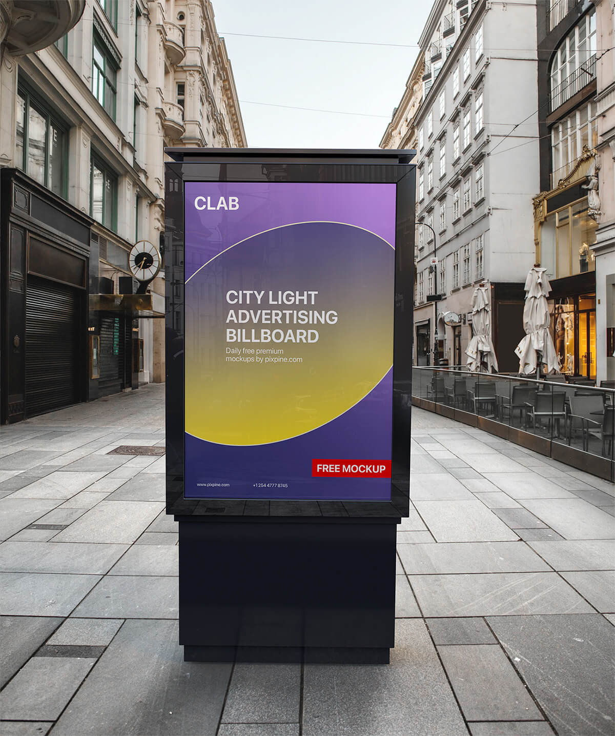Maqueta de carteles publicitarios de la luz de la ciudad