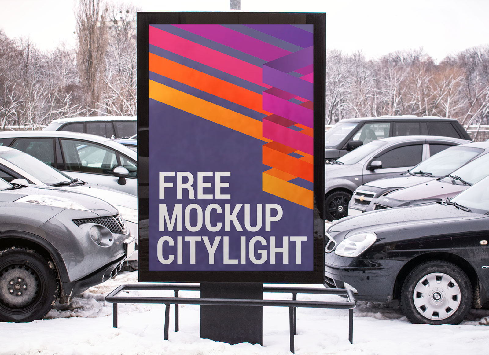 Mockup Billboard Citylight Street