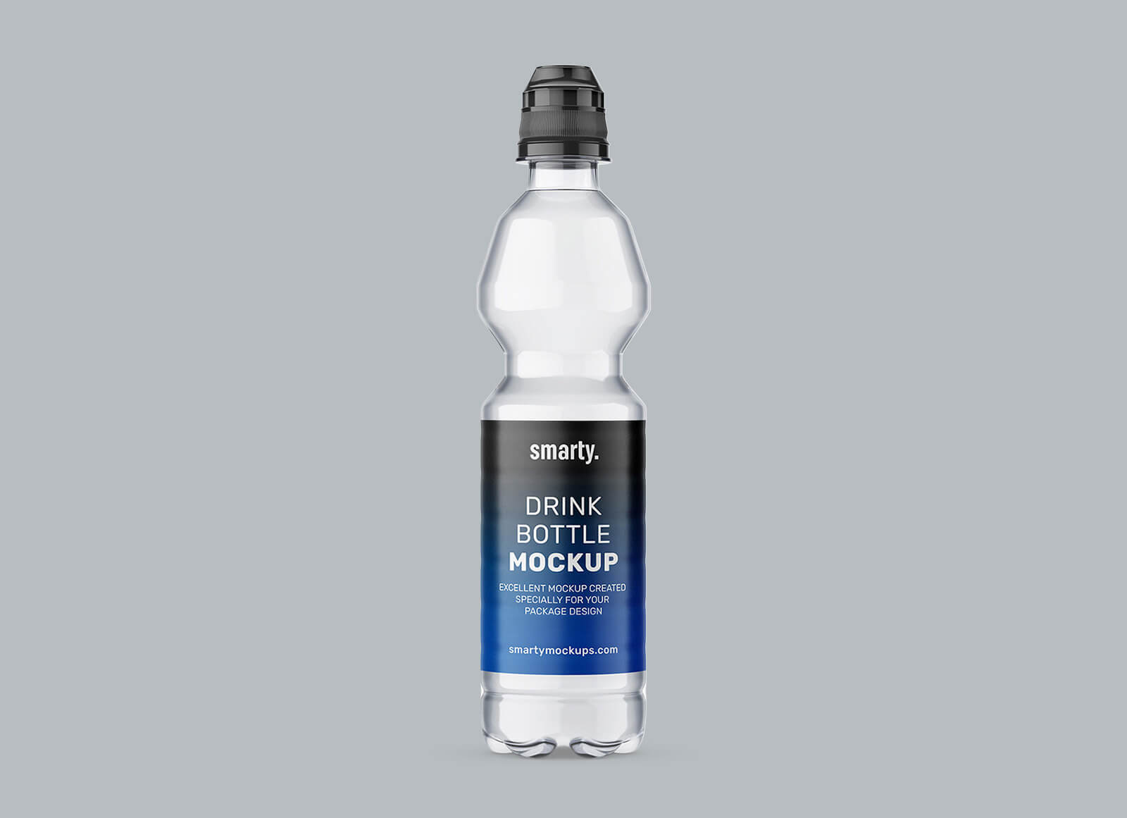 Maqueta de botellas de agua mineral transparente