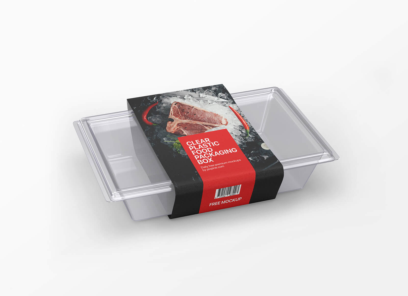 Maqueta de recipientes de alimentos de plástico transparente