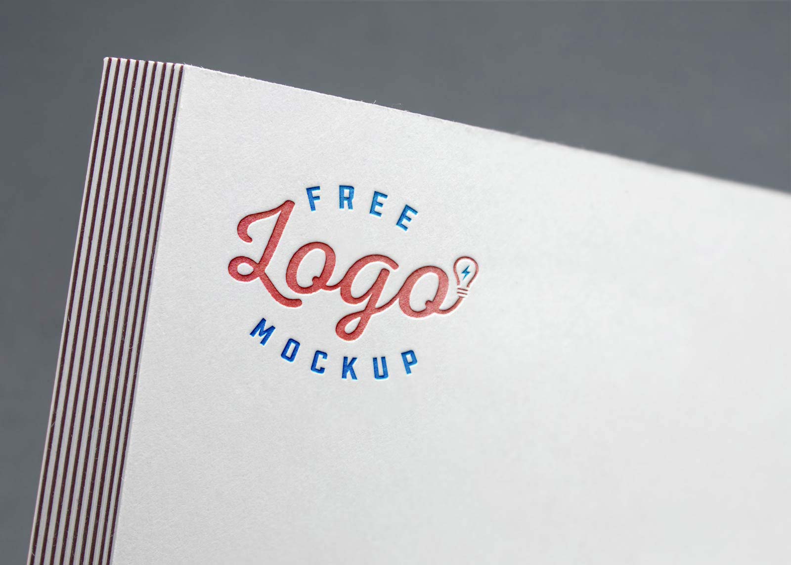 Close-up Letterpressed Logo Mockup