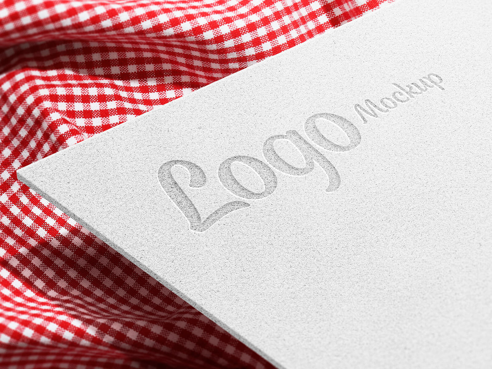Close-up Paper Logo Mockup