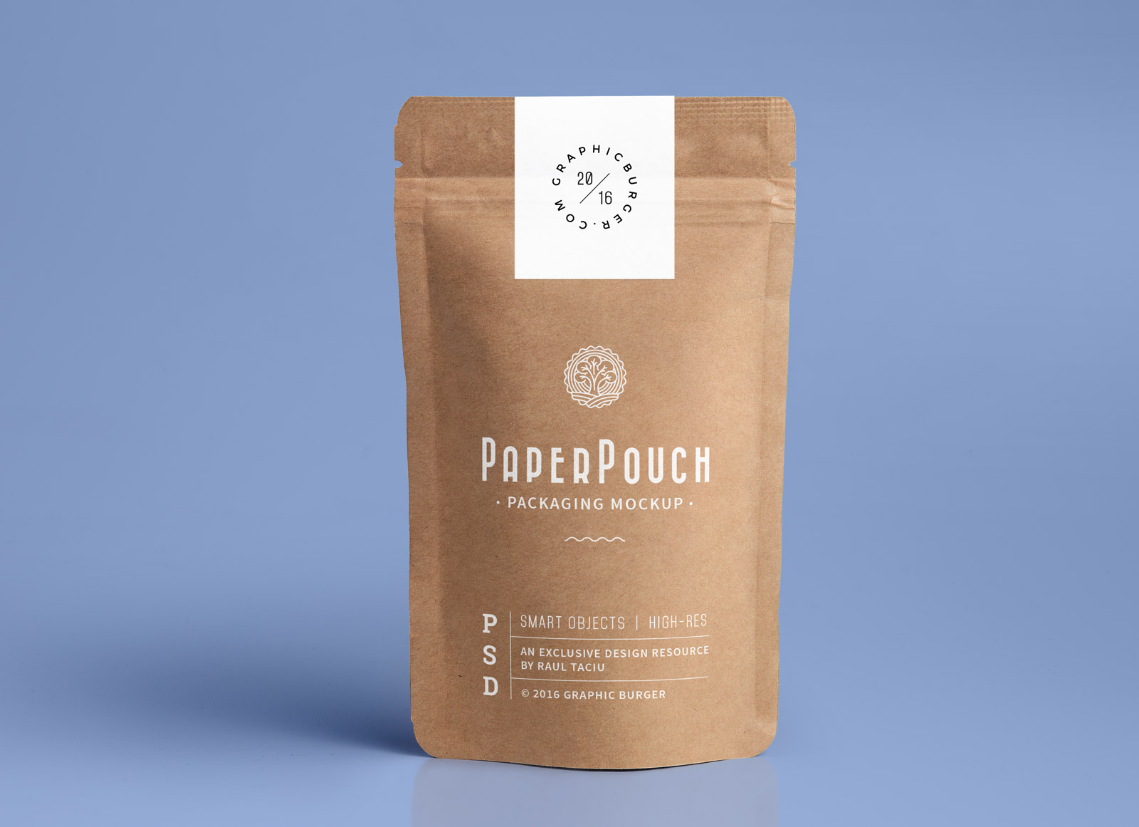 Standing Paper Pouch Packaging Mockup