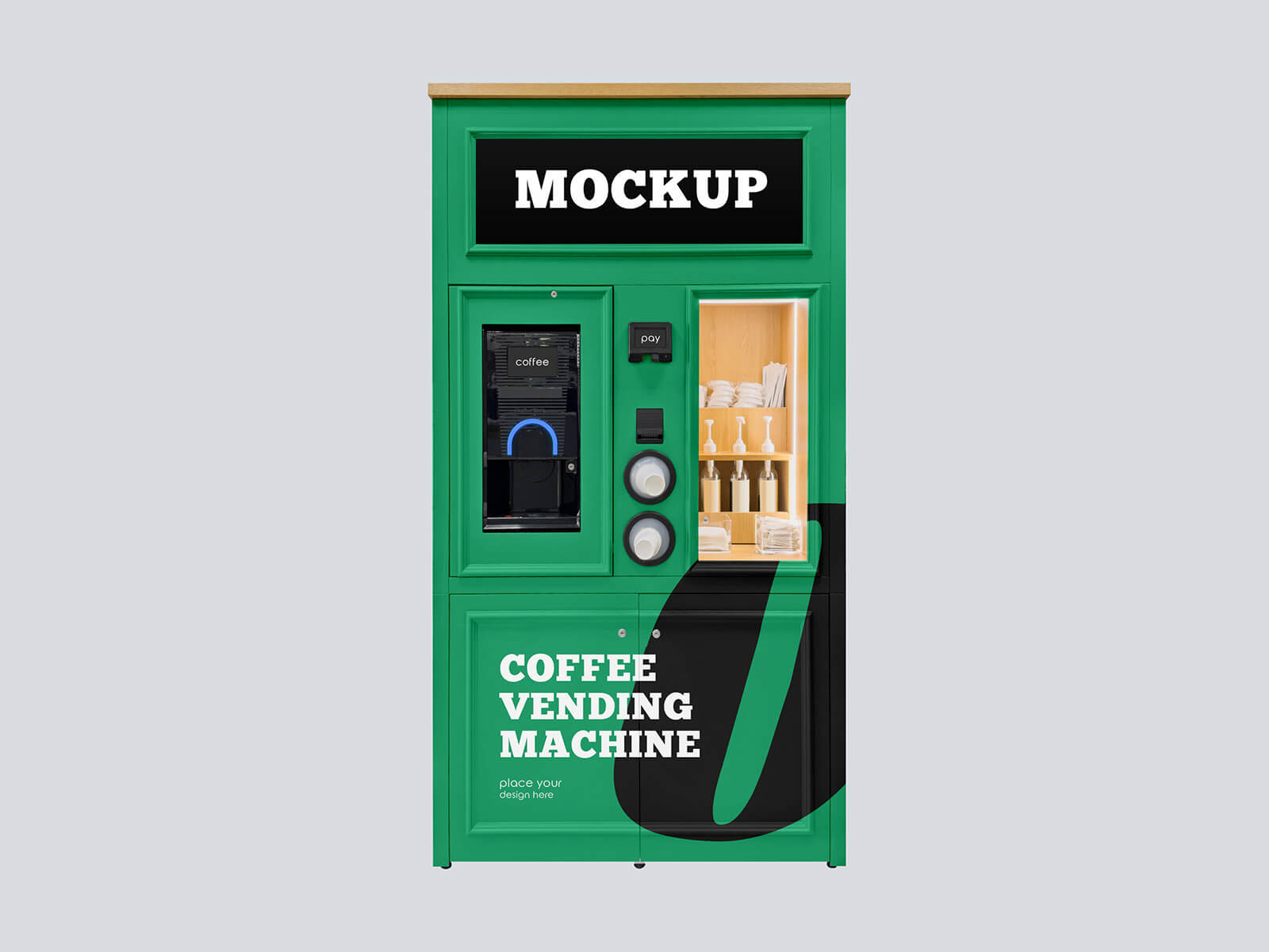 コーヒー自動販売機モックアップPSDセット