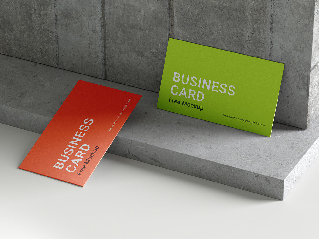 Concrete Wall Business Card Mockup