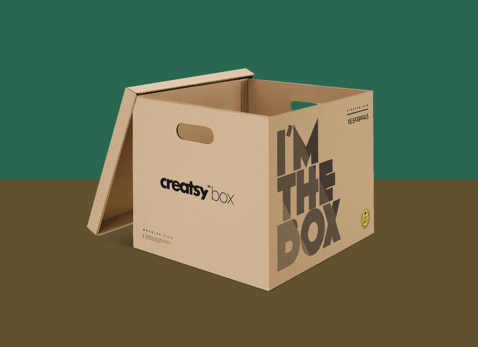 Corrugated Carton / Moving Box Packaging Mock-up PSD