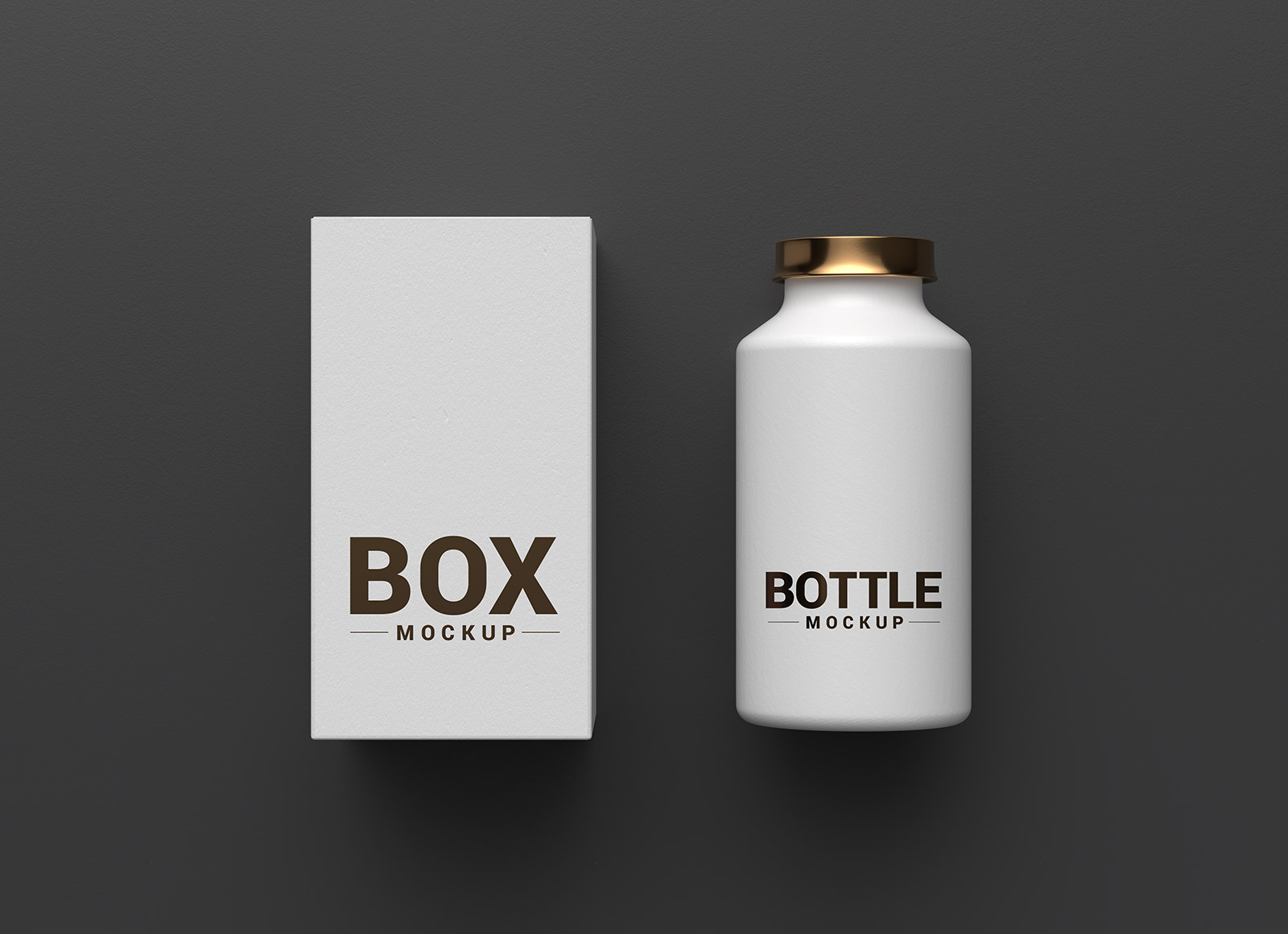 Kosmetikflasche & Boxverpackung Mockup