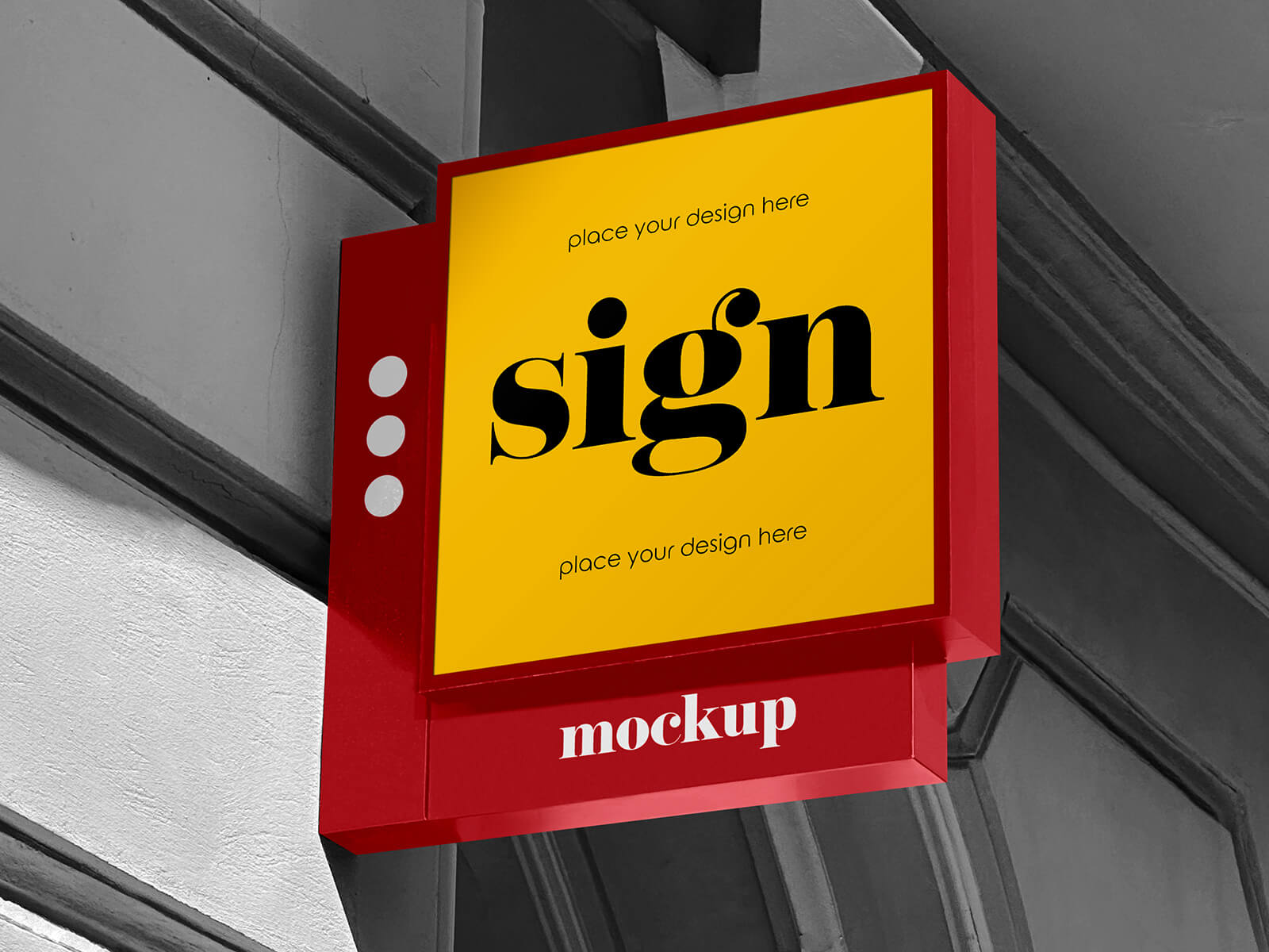 Creative Square Shop Signboard Mockup