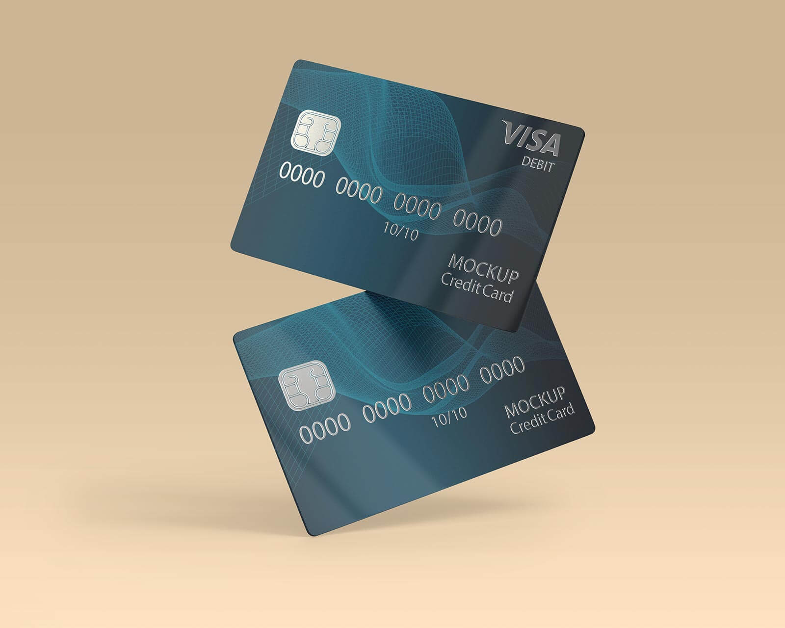 Ensemble de maquette de carte bancaire de crédit / débit