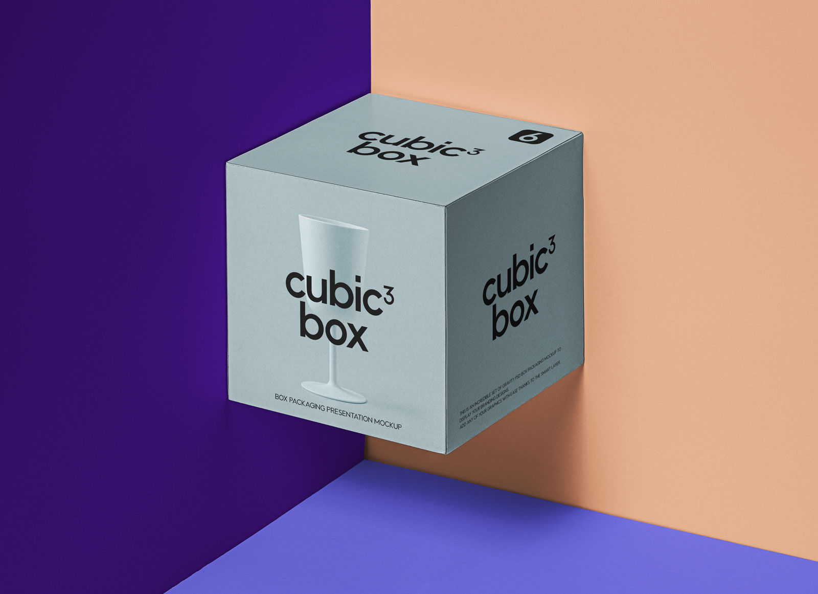 Maqueta de presentación de embalaje de caja cúbica
